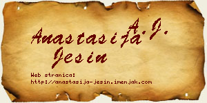 Anastasija Ješin vizit kartica